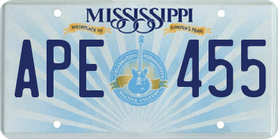 MS license plate APE455