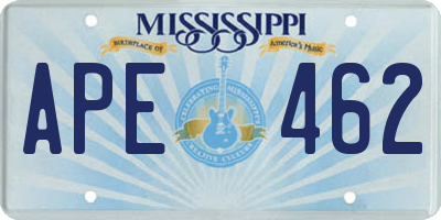 MS license plate APE462