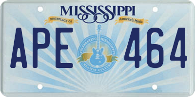 MS license plate APE464