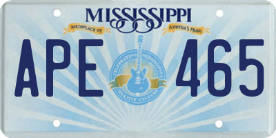 MS license plate APE465