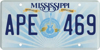 MS license plate APE469