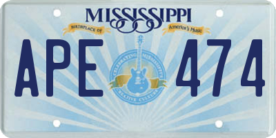 MS license plate APE474