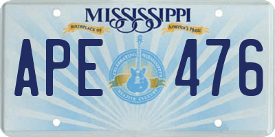 MS license plate APE476