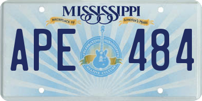 MS license plate APE484