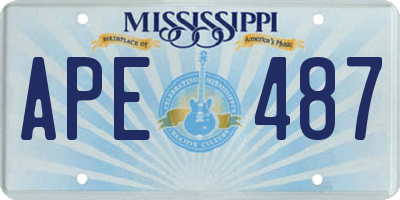 MS license plate APE487