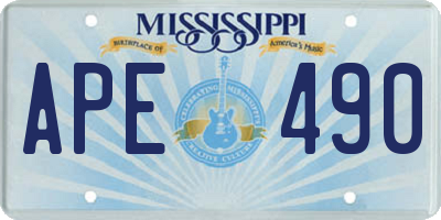 MS license plate APE490