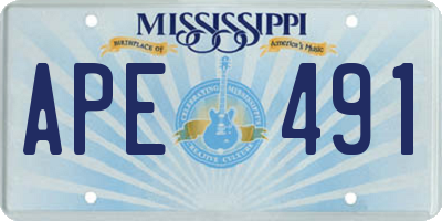 MS license plate APE491