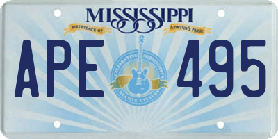 MS license plate APE495