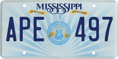 MS license plate APE497