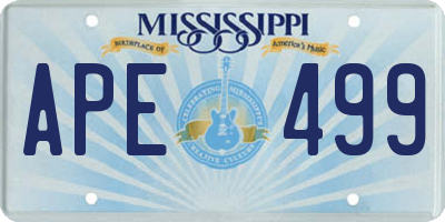 MS license plate APE499