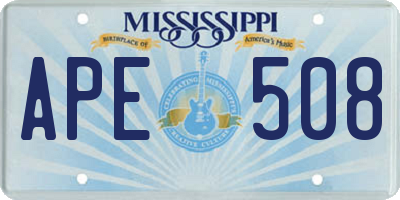 MS license plate APE508