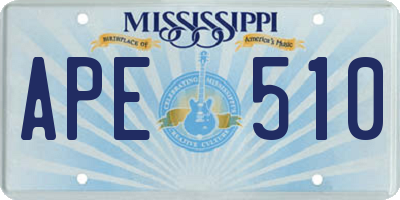 MS license plate APE510