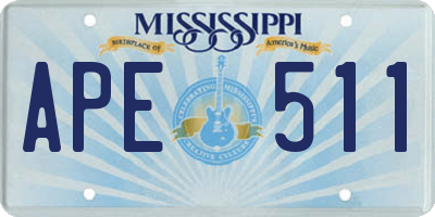 MS license plate APE511