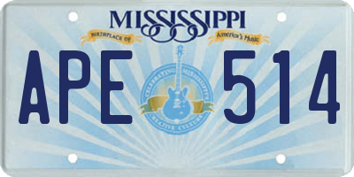 MS license plate APE514