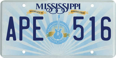 MS license plate APE516