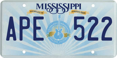 MS license plate APE522
