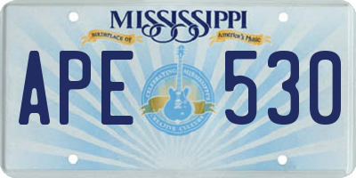 MS license plate APE530