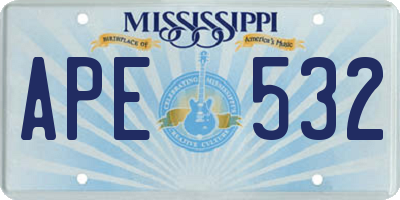 MS license plate APE532