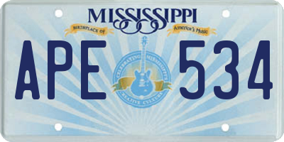 MS license plate APE534