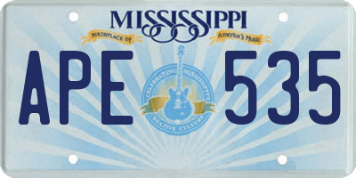 MS license plate APE535