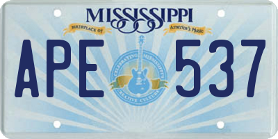 MS license plate APE537