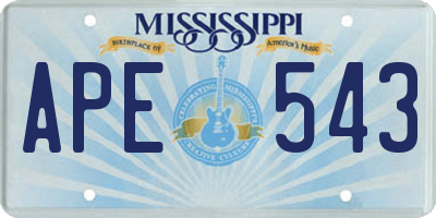 MS license plate APE543
