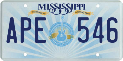 MS license plate APE546