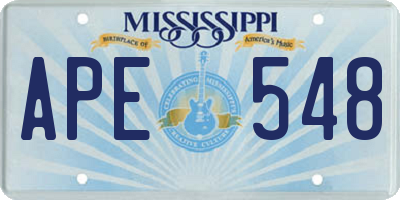 MS license plate APE548