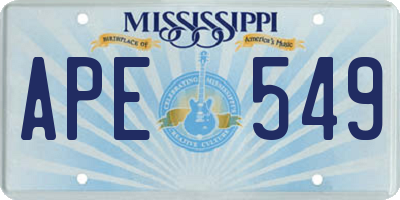 MS license plate APE549