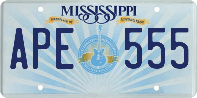 MS license plate APE555