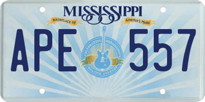 MS license plate APE557
