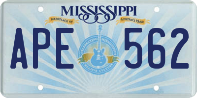 MS license plate APE562