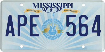 MS license plate APE564