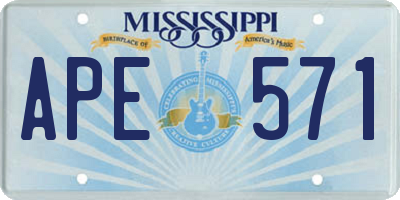 MS license plate APE571