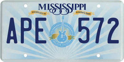 MS license plate APE572