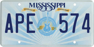 MS license plate APE574
