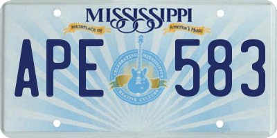 MS license plate APE583
