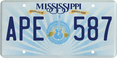 MS license plate APE587