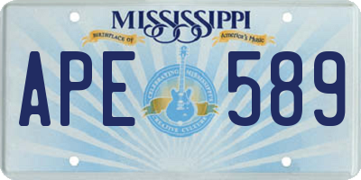 MS license plate APE589