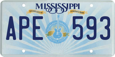 MS license plate APE593