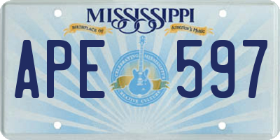 MS license plate APE597