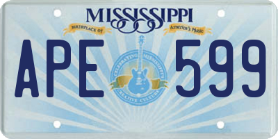 MS license plate APE599