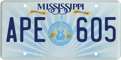 MS license plate APE605
