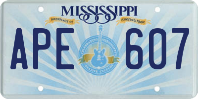 MS license plate APE607