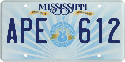 MS license plate APE612