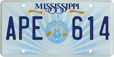 MS license plate APE614