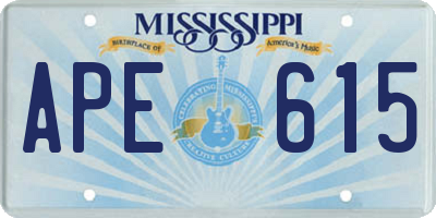 MS license plate APE615
