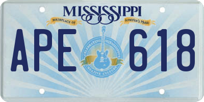 MS license plate APE618