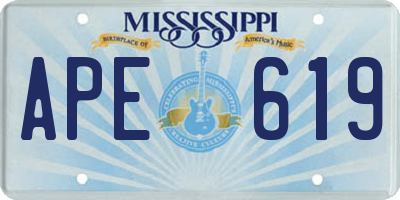 MS license plate APE619