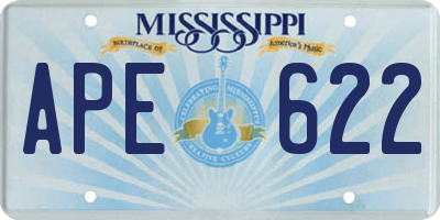 MS license plate APE622